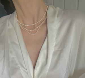 China 4.1 Gram Chain Pearl Jewelry Length 37CM High Luser Pearl Choker Necklaces on sale