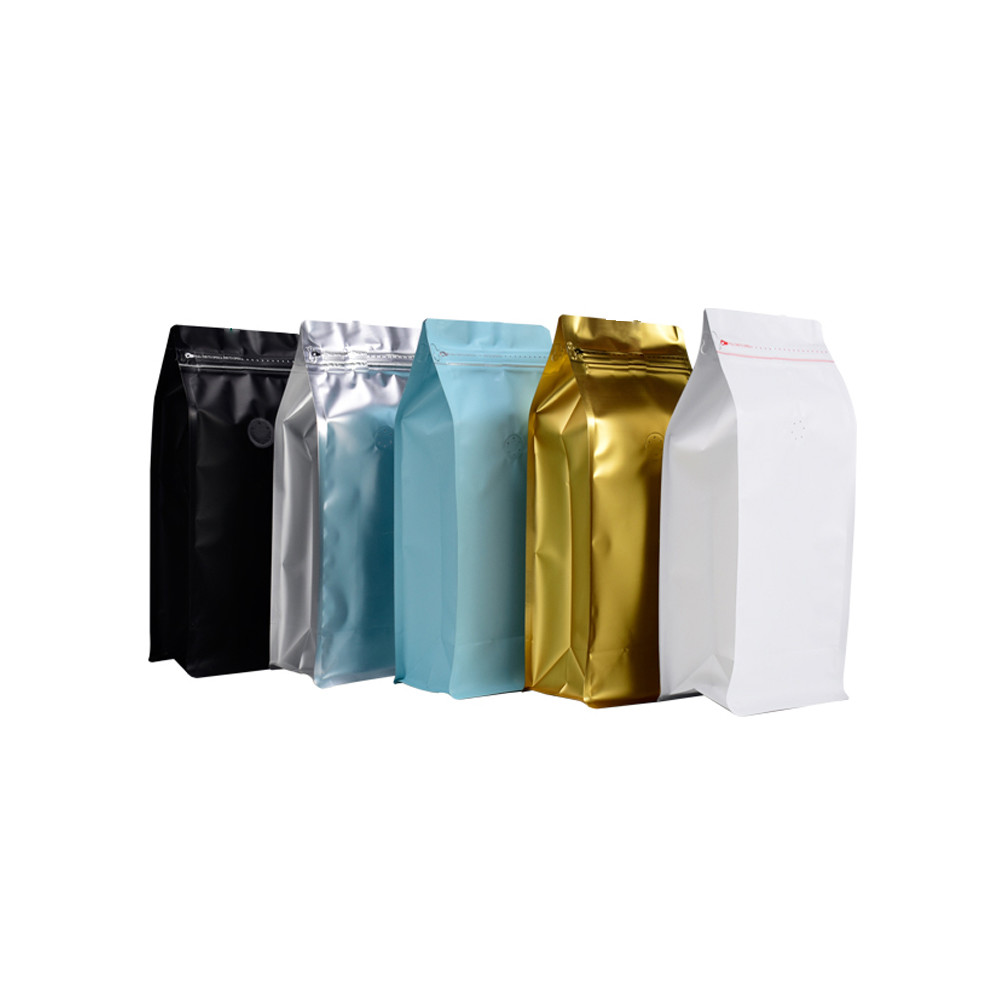 Custom eight-sided sealed flat bottom zipper food packaging bags