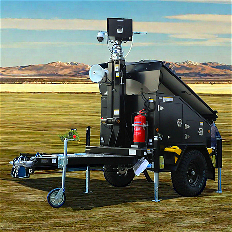 Mobile Solar Light Tower Emergency Response Telescopic Light Tower Hydraulic Mast 5-9m Solar LED Light Tower