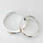 18K Double Color Polished Bling Men19.5 Couple Pair Rings