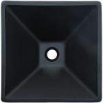 142mm Acid Matt Black Basin Square Funnel Shape Tempered Bathroom