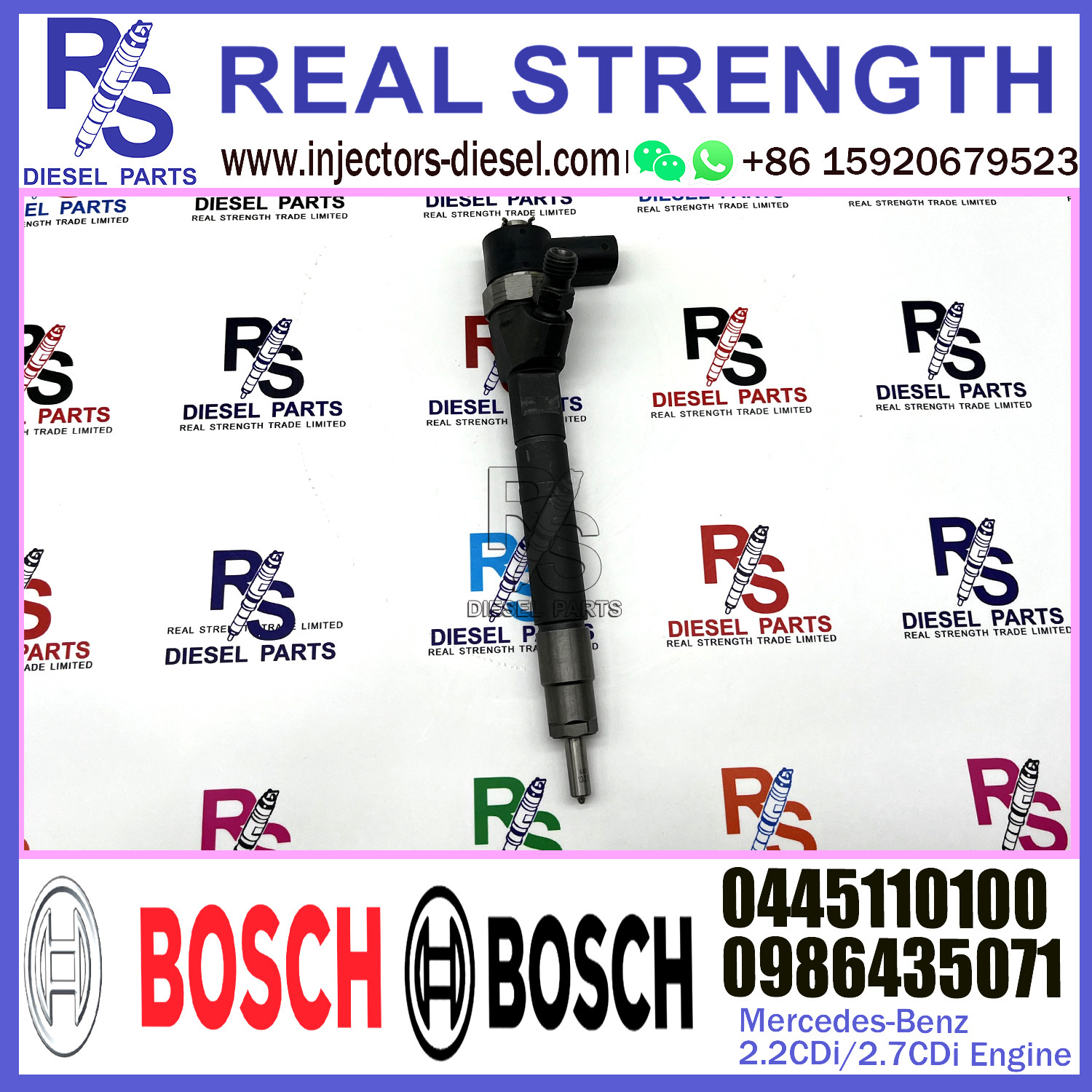 Diesel Fuel Common Rail Injector 0445110100 0445110099 0986435041 0986435071 For Mercedes-Benz 2.2CDi/2.7CDi Engine
