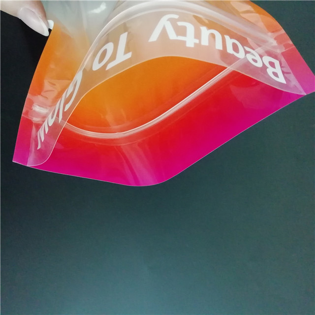 Custom printed colorful zip lock clear plastic bags for cosmetic makeup brush packaging