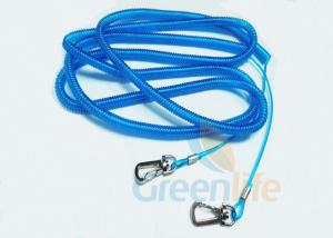 Wholesale Stainless Steel Wire Fishing Rod Lanyard Safety Blue PU Coated Rod Rope 15M from china suppliers