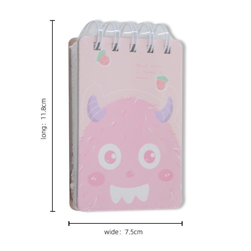 Mini Notebook with Cute Cartoon Print Customized Elastic Kawaii Student Stationery