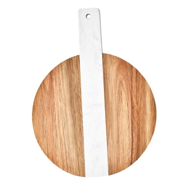 Kitchen round cutting board Marble acacia wood splicing cutting board with