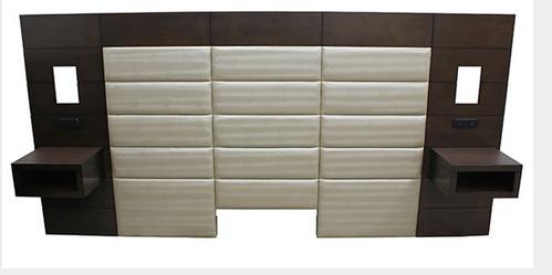 wooden upholstery king headboard with night stand,casegoods,king headboard HD