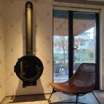 Carbon Iron Wood Burning Fire Pit Indoor Living Area Wall Hanging Fireplace