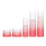 Luxury Skin Care Cosmetic Packaging Set Red Gradient Glass Lotion Bottle