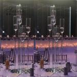 Chic wedding centerpiece tall 5 arms long stem floating candle pillar holder