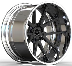Wholesale Custom Forged 2-PC 6061-T6 Aluminum Alloy Rims Black Facce Polished Barrel 18 Inches from china suppliers