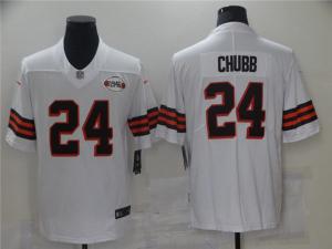 Wholesale Mens Cleveland Browns #24 Nick Chubb 2021 White Retro 1946 75th Anniversary Jersey from china suppliers