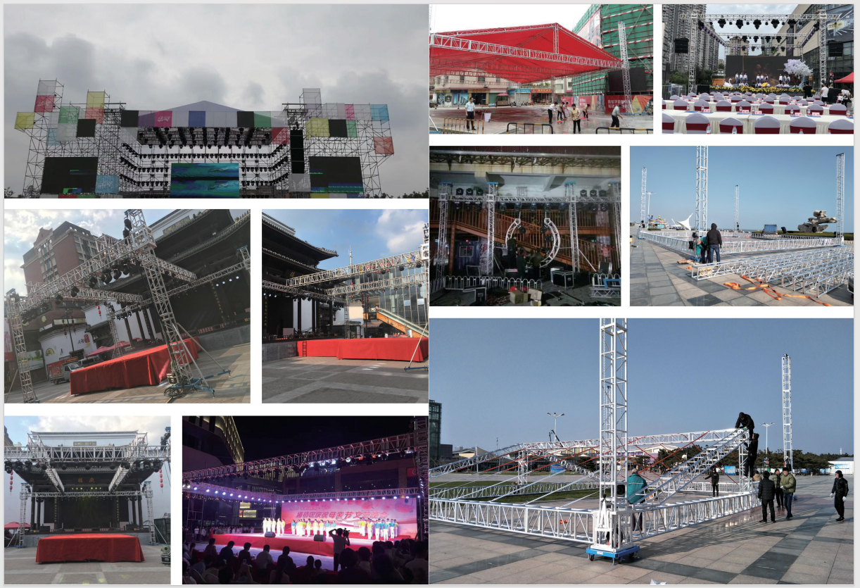 Adjustable Portable Stage Platform Modular System Square Red Finish Aluminum Alloy Stage