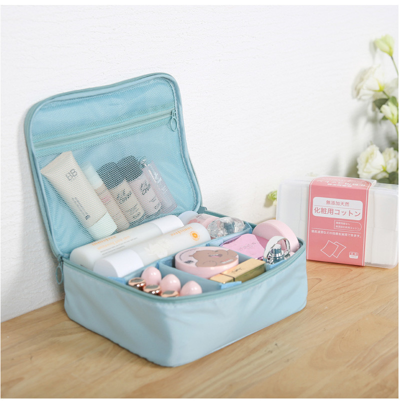 Striped Polyester Cosmetic Bag
