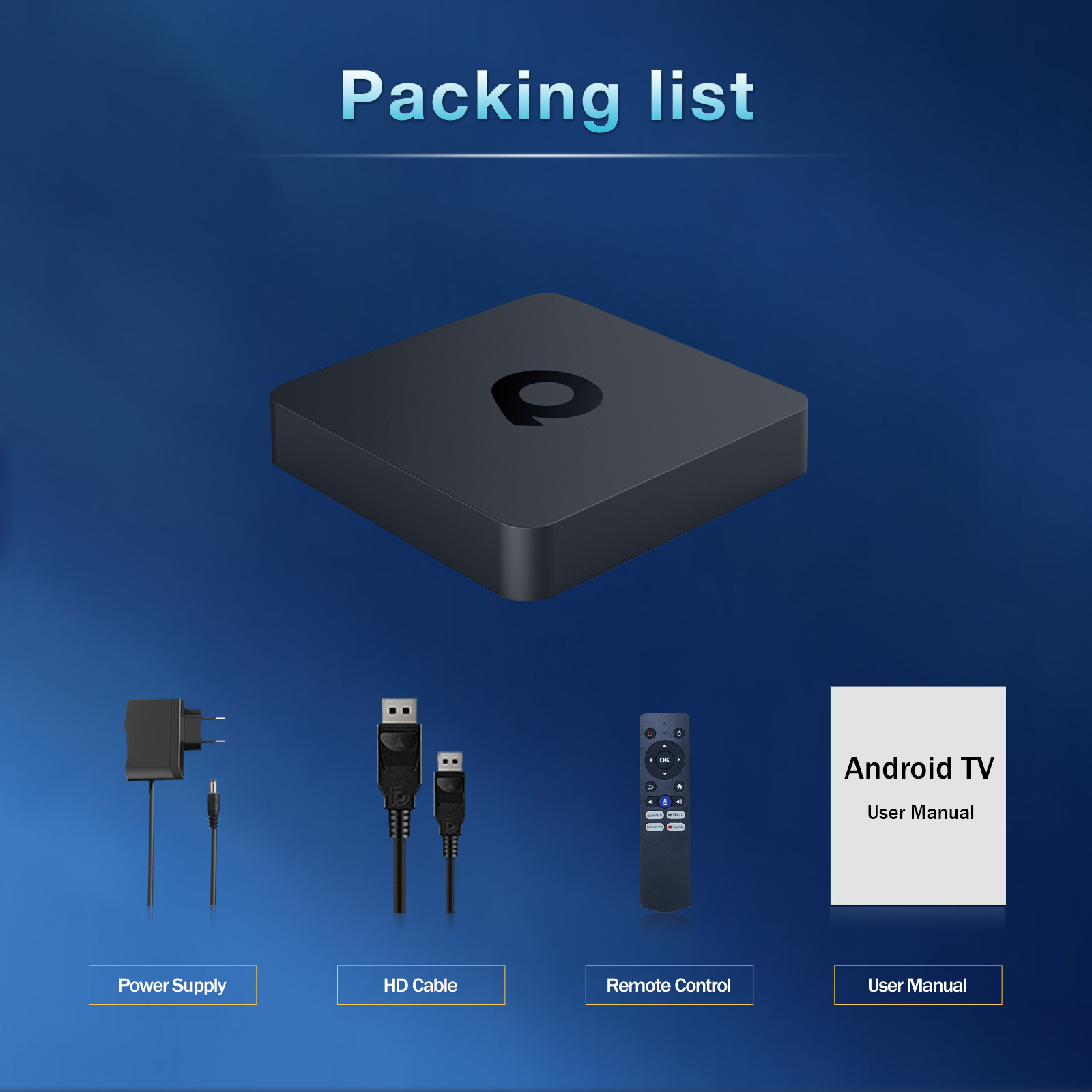 Android Smart North American IPTV Voice Control ATV TV Box Q1 4K