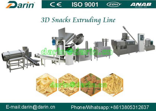 Variety shapes 2D 3D pellet snack food Crispy pea soya extruder machine process
