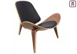 Wood Lounge Shell Single Sofa Chair For Office / Home / W87 * D76 * H75 / SH39cm