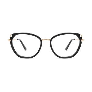 Wholesale Optical Acetate And Metal Eyeglasses Slim Metal Temples Cat Eye Shape For Women from china suppliers