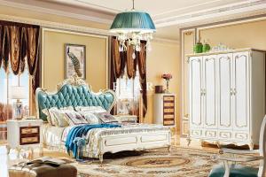 Wholesale Luxury Design Wooden Carved Leather Divan Antique Bed from china suppliers