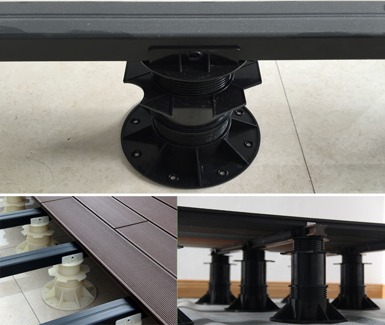 205mm Base Dia 60-140mm Outdoor Plastic Pedestal for Easy Height Modification Outdoors