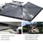 Free Standing UV50+ Wind Resistant 270 Degree Roof Rack Awning For Camping