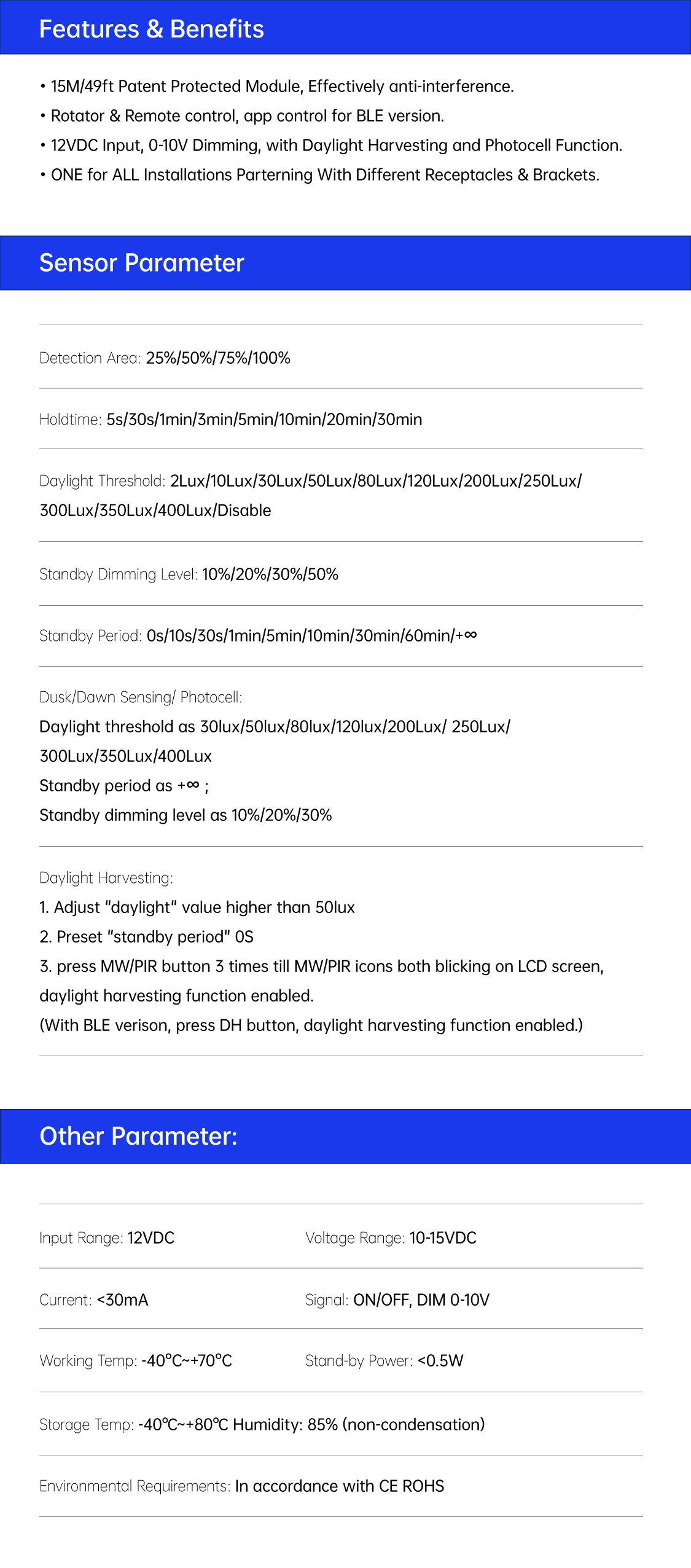 HD09VR Microwave Highbay Sensor Series