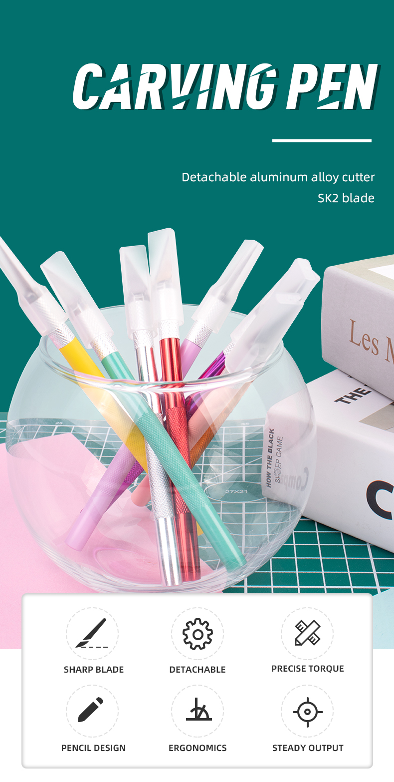 Metal Handle Scalpel Blade Knife for Craft Engraving Cutting Supplies DIY Stationery
