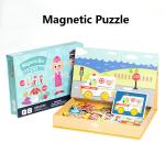 Preschool Magnetic Educational Jigsaw Puzzles Board Traffic Dress For Children