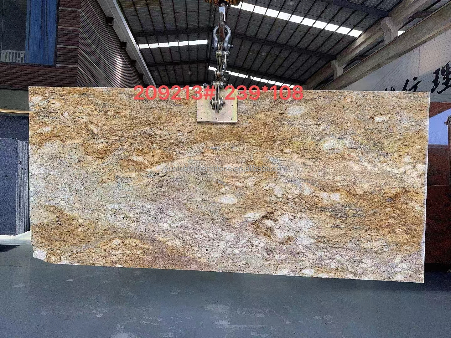 Modern Design Hotel Ornamental White Granite with Gold Veins 20mm Polished Big Slabs