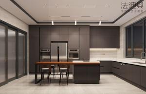 Wholesale Charcoal Black Elegance Stainless Steel Kitchen Cabinets With Functional U-Shaped Layout from china suppliers