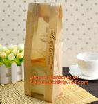 OEM High Quality Enviromental Clear Window Bread Toast Paper Bags, Brown Kraft