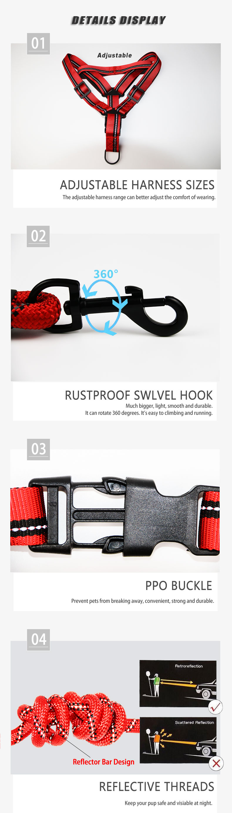 High Quality Pet Products No Pull Custom Big Dog Harness