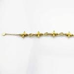Yellow Gold Plated 925 Silver Jewellery Quatrefoil Citrine Cubic Zircon Tennis