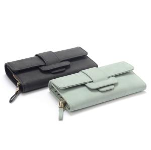Wholesale 19x9.5cm Fadeless Ladies Genuine Leather Wallets Zippered Credit Card Hasp 9.5cm from china suppliers