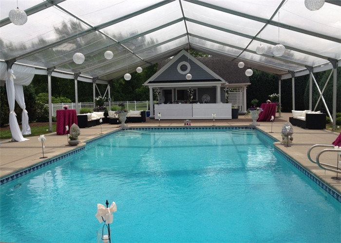 Outdoor Wedding Party Marquee Clear Top Canopy With Inner Decorations
