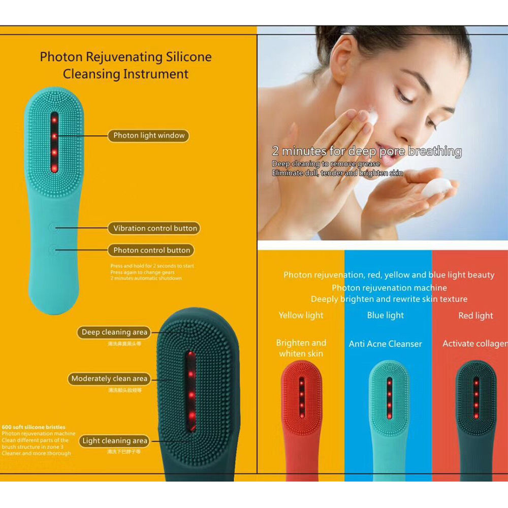 Private Label Facial Cleansing Brush Sonic Brush Silicone Face Brush Deep Cleansing
