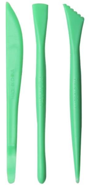 Green Plastic Painting Knives Acrylic Paint Accessories Art Kits For Adults OEM