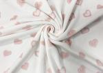 260GSM Polyester Velvet Fabric / Home Textile 92 Polyester 8 Spandex Pink Heart