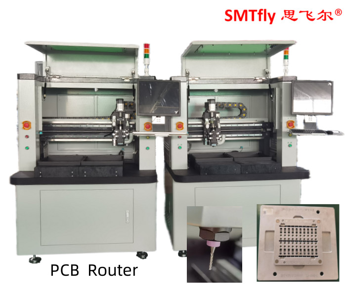 4.2KW L450mm Dual Workstation Router Cnc Pcb / PCB Depaneling Router Machine