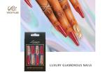 Long French Ballerina ABS red coffin nails 3 Minutes Fast Manicure