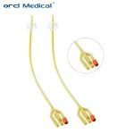 Yellow Disposable Foley Catheter Silicone Coated 3 Way 390-400mm Length