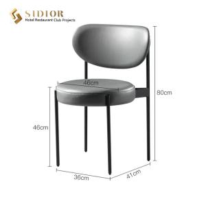 Wholesale Stainless Steel Frame Grey Leather Dining Chairs 41cm Width Modern Room Chair from china suppliers