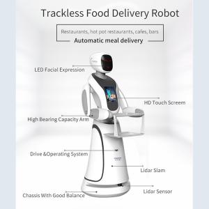 Wholesale White Restaurant Service Robot Lithium Battery AC100 Food Delivery Robot from china suppliers