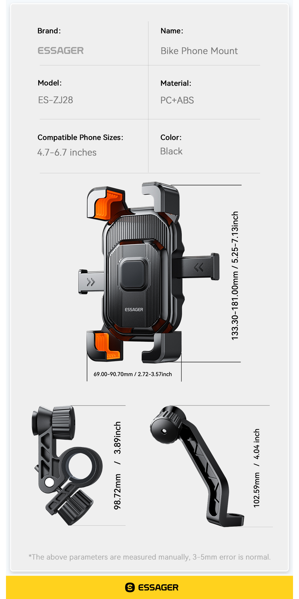 Motorbike Motorcycle Bike Cell Phone Holder Shockproof With One Button Locking