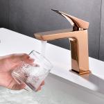 Villa Apartment Single Handle Bathroom Faucet Single Hole In Gold Water Saving