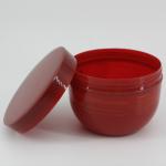 400g Red PET Body Scrub Jar Bowl Shape 500ml Plastic Jar