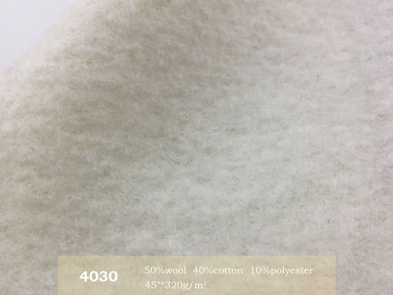 Customization White Polyester Tweed Wool Fabric 57 inch Double Sided
