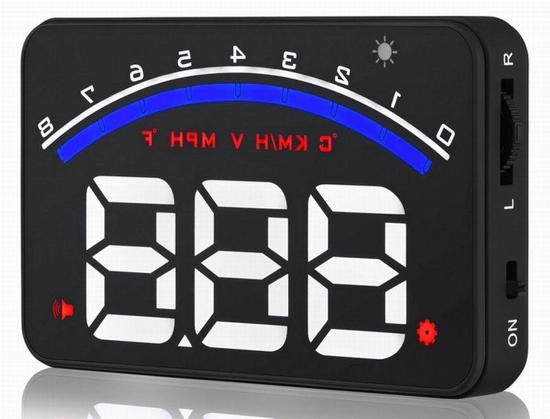 Ouchuangbo Car Head Up Display 3.5 inch Windscreen Projector OBD2 EUOBD Driving Data Display Speed RPM Water