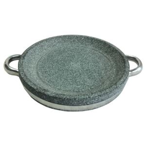 Wholesale BBQ Granite Dia 24cm Stone Grill Plates Round Cooking Pot Grey from china suppliers