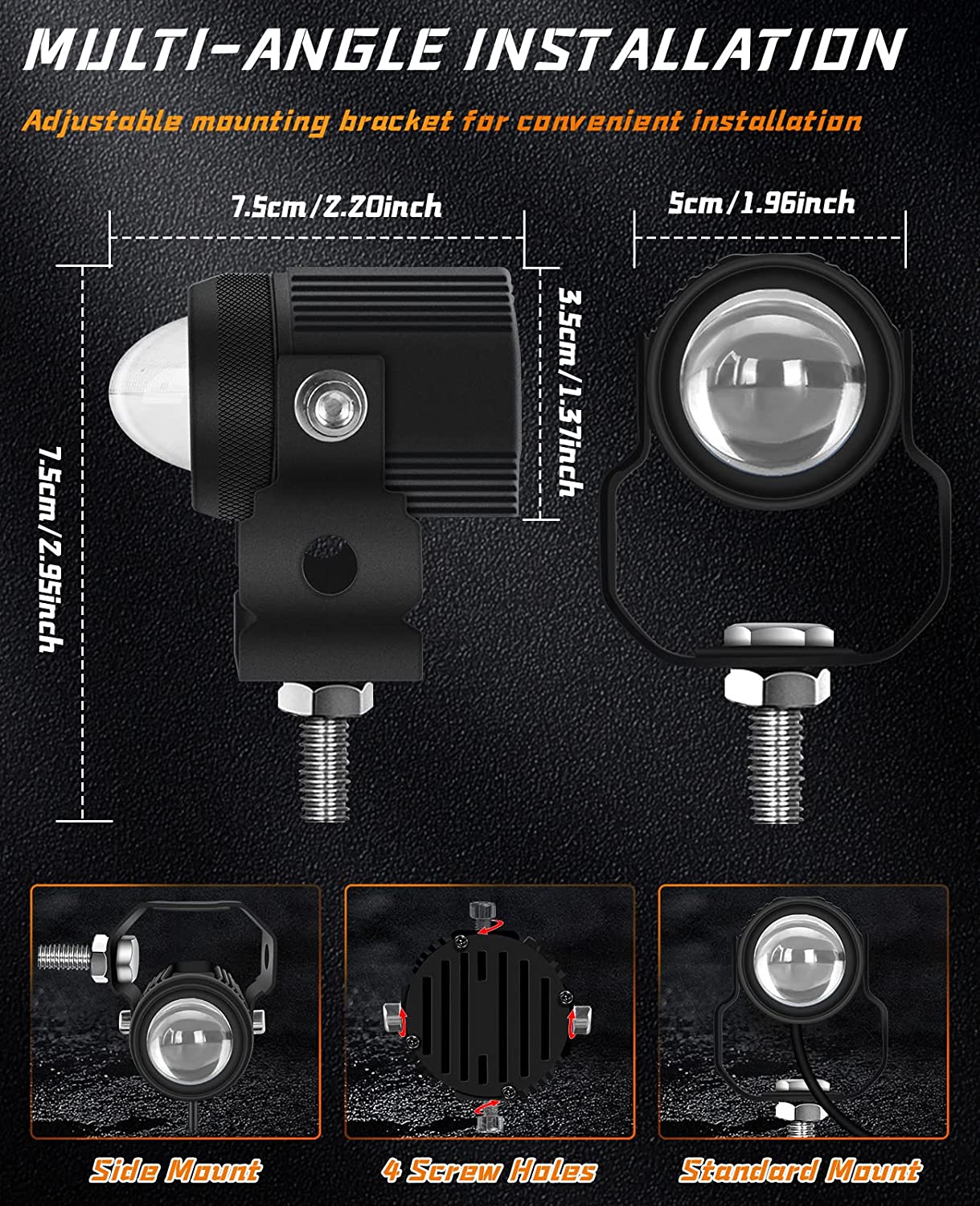 TD35-Mini Led Projector Lens Motorcycle High Brightness External Spotlight